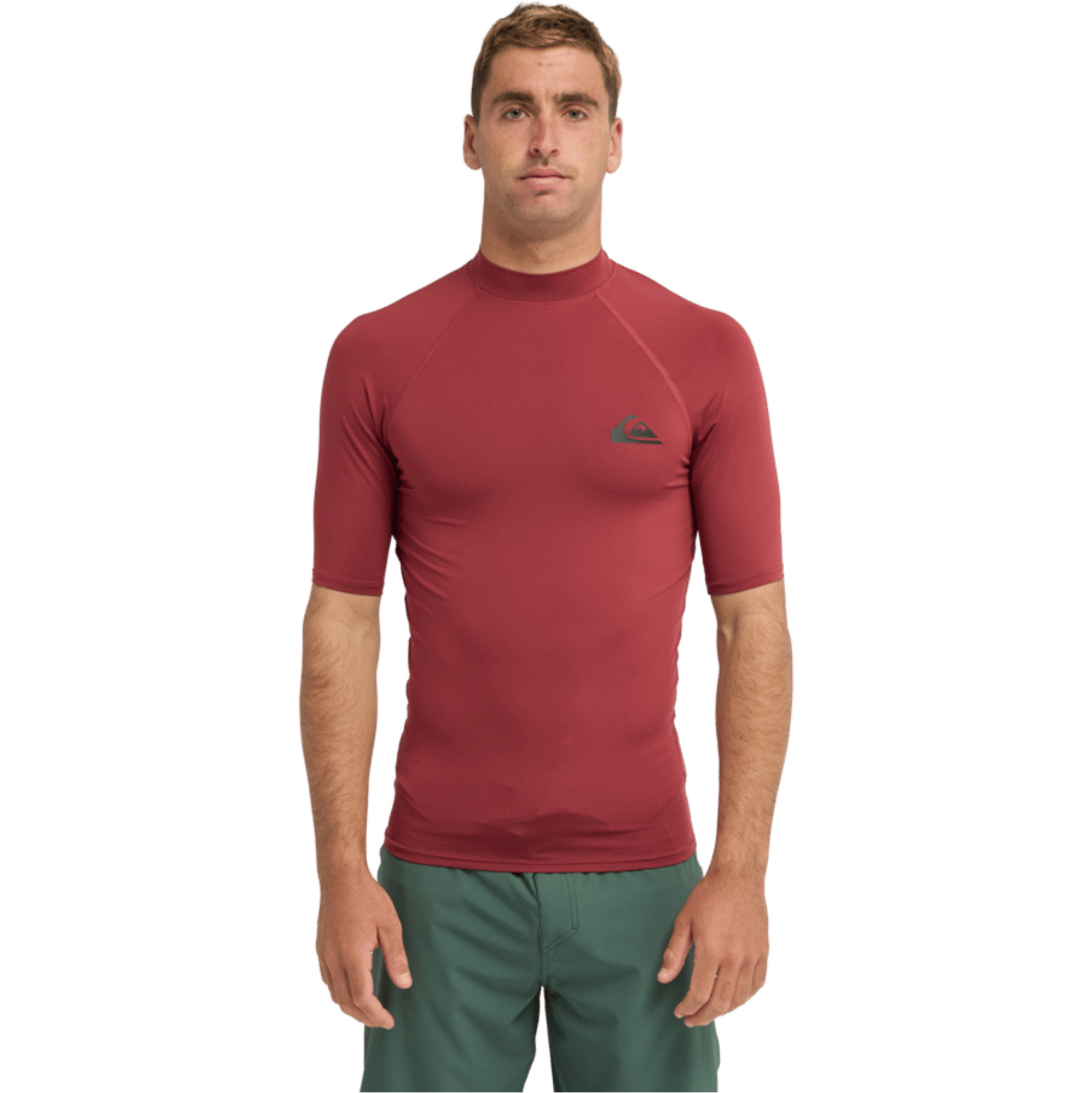 2026 Quiksilver Heren Everyday UPF50 Lycra-hemd Met Korte Mouwen AQYWR03130 - Burnt Russet